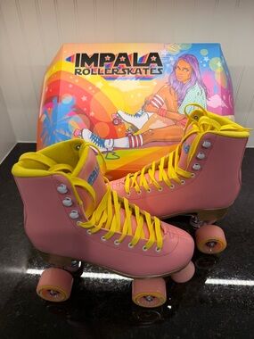 Impala Women's Classic Roller Skates - Pink with Yellow Trim